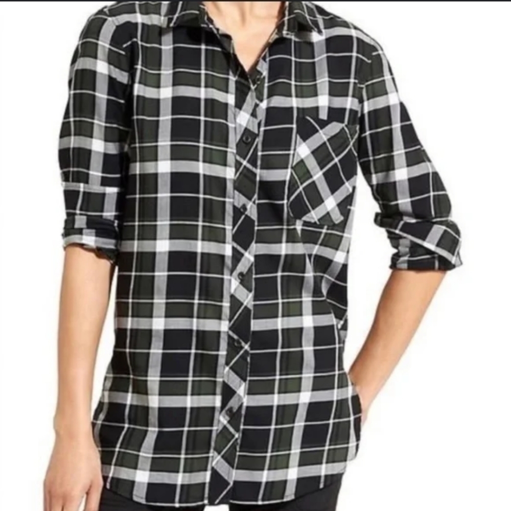 Athleta plaid Sierra button up top